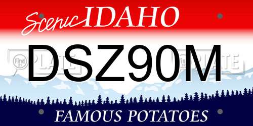 DSZ90M Idaho License Plate