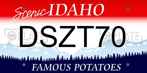 DSZT70 Idaho License Plate