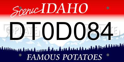 DT0D084 Idaho License Plate