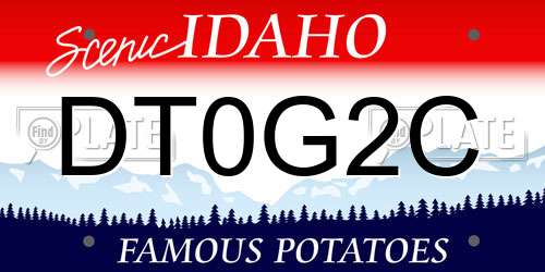 DT0G2C Idaho License Plate
