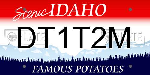 DT1T2M Idaho License Plate