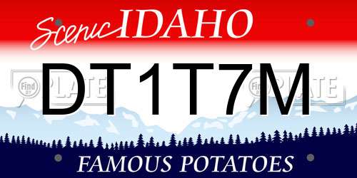 DT1T7M Idaho License Plate