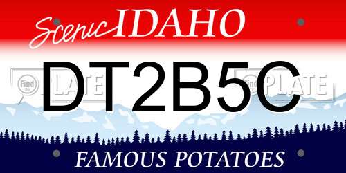DT2B5C Idaho License Plate