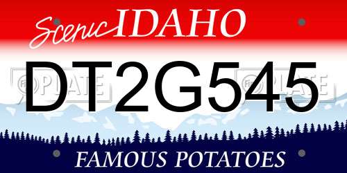 DT2G545 Idaho License Plate