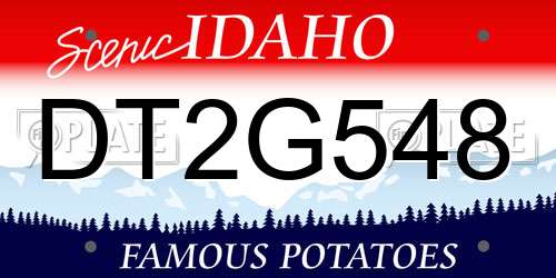 DT2G548 Idaho License Plate
