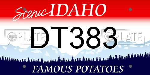 DT383 Idaho License Plate