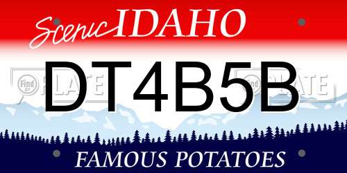 DT4B5B Idaho License Plate