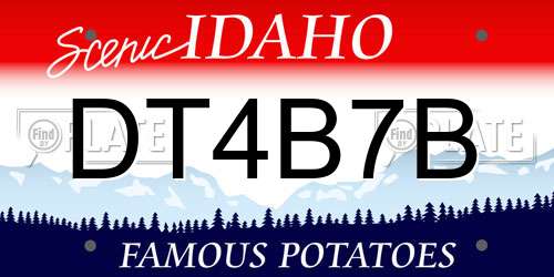 DT4B7B Idaho License Plate