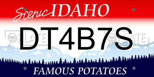 DT4B7S Idaho License Plate