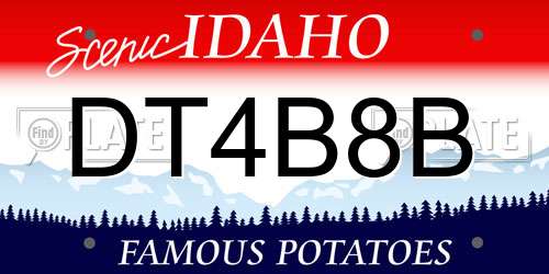 DT4B8B Idaho License Plate