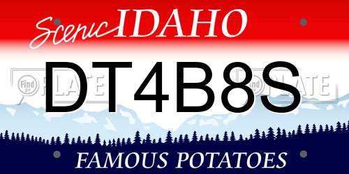 DT4B8S Idaho License Plate