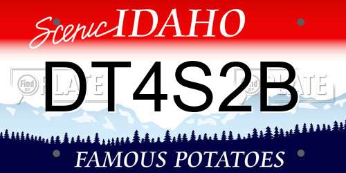 DT4S2B Idaho License Plate