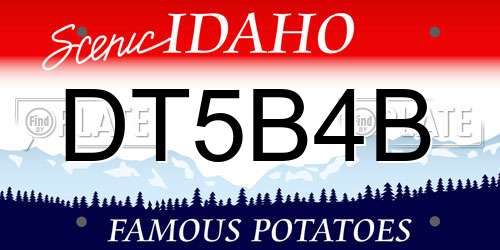 DT5B4B Idaho License Plate