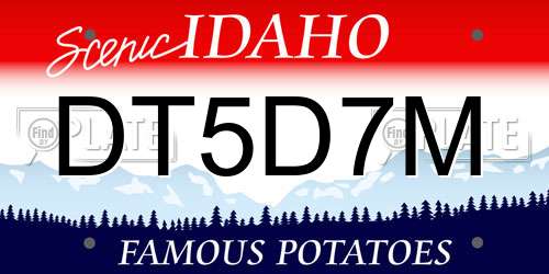 DT5D7M Idaho License Plate