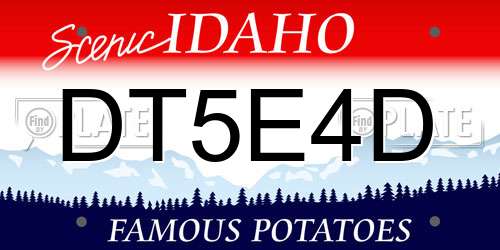 DT5E4D Idaho License Plate