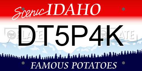 DT5P4K Idaho License Plate