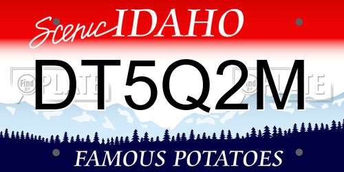 DT5Q2M Idaho License Plate