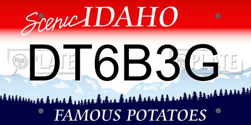 DT6B3G Idaho License Plate