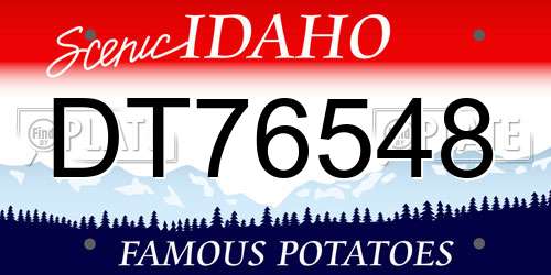 DT76548 Idaho License Plate
