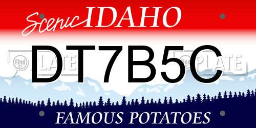 DT7B5C Idaho License Plate