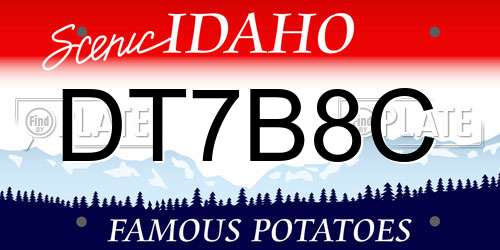 DT7B8C Idaho License Plate