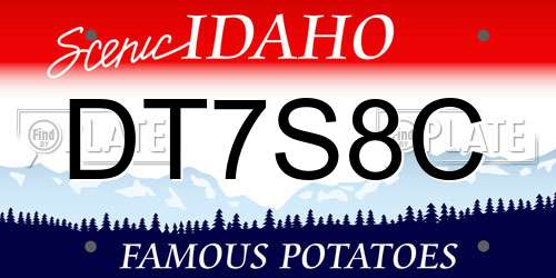 DT7S8C Idaho License Plate