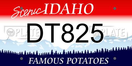 DT825 Idaho License Plate