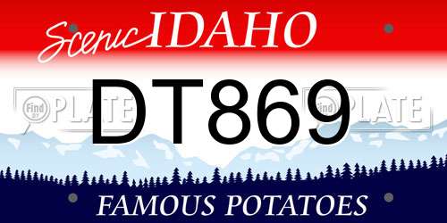 DT869 Idaho License Plate