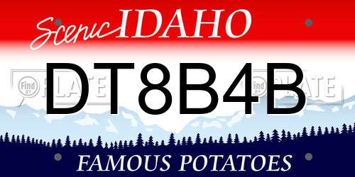 DT8B4B Idaho License Plate