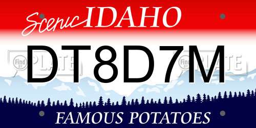 DT8D7M Idaho License Plate
