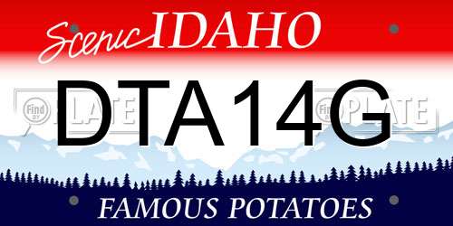 DTA14G Idaho License Plate