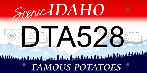 DTA528 Idaho License Plate