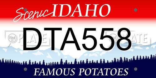 DTA558 Idaho License Plate
