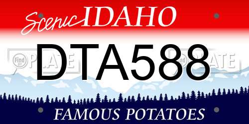 DTA588 Idaho License Plate