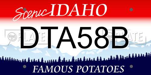 DTA58B Idaho License Plate