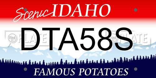 DTA58S Idaho License Plate