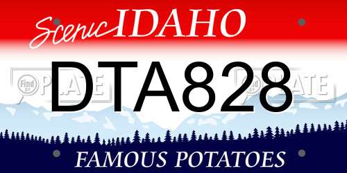 DTA828 Idaho License Plate