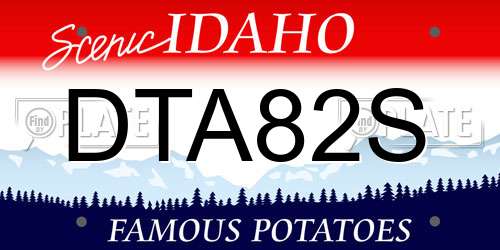 DTA82S Idaho License Plate