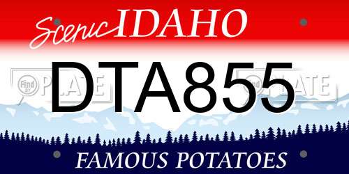 DTA855 Idaho License Plate