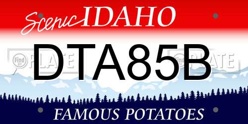 DTA85B Idaho License Plate