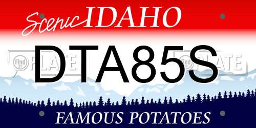 DTA85S Idaho License Plate