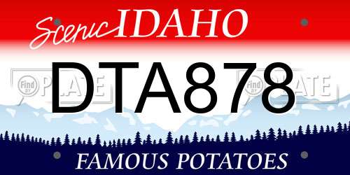 DTA878 Idaho License Plate