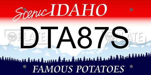 DTA87S Idaho License Plate
