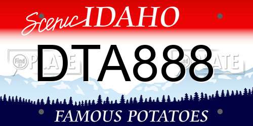 DTA888 Idaho License Plate