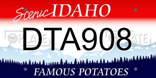 DTA908 Idaho License Plate