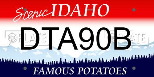 DTA90B Idaho License Plate