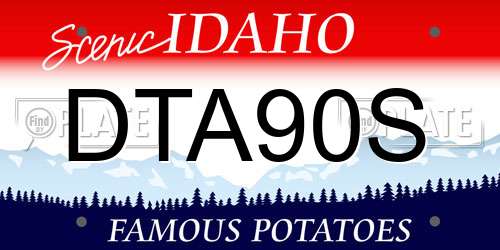 DTA90S Idaho License Plate