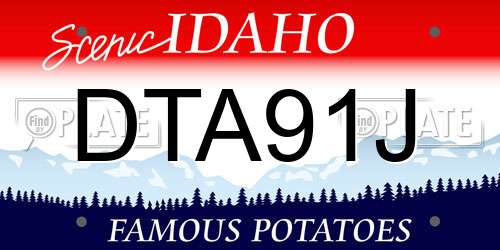 DTA91J Idaho License Plate