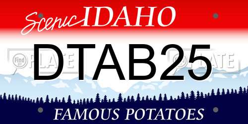 DTAB25 Idaho License Plate
