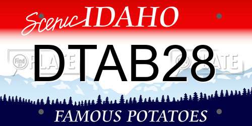 DTAB28 Idaho License Plate